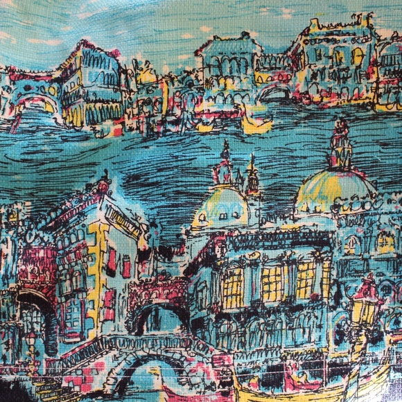 Talbots, Venice Italy Canal Cityscape Scene Textured skirt - Picture 6 of 10